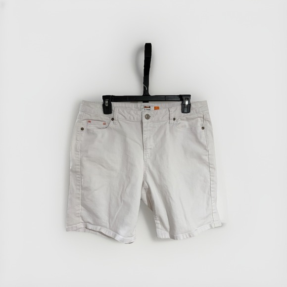 Le Tigre Denim - Le TIGRE womens WHITE designer short denim jeans stetch sz 14 EUC C68